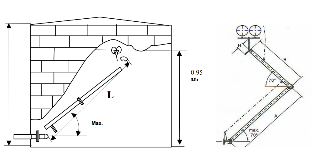 Horizontal floating suction tank diagram showing clean product draw-off