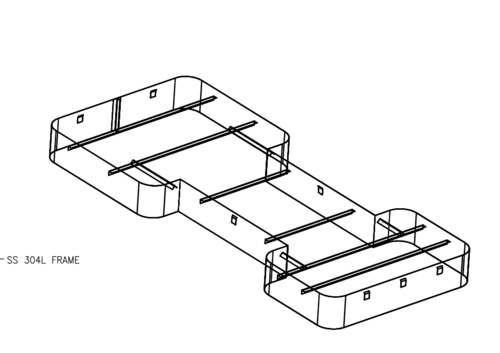 Island form frame drawing for retail fueling service stations