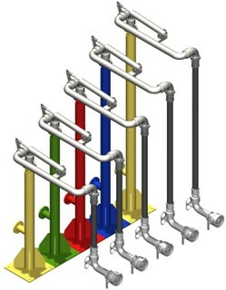 Multiple loading arm configurations for different liquid transfer applications
