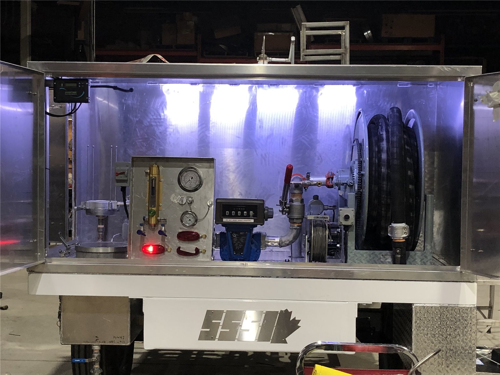 Lemico Jet-A bowser cart with tank and equipment cabinet
