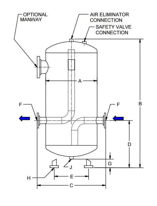 Relaxation tank technical diagram