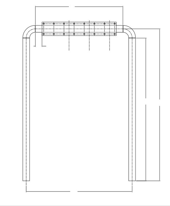 Vent rack technical drawing for retail fueling petroleum site